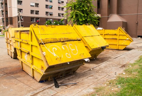 Recycling bins and waste management in an office environment